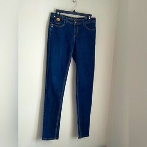 Dereon Jeans Women 9/10 Blue with Deep Indigo Wash Skinny Modern Fit Western Y2K